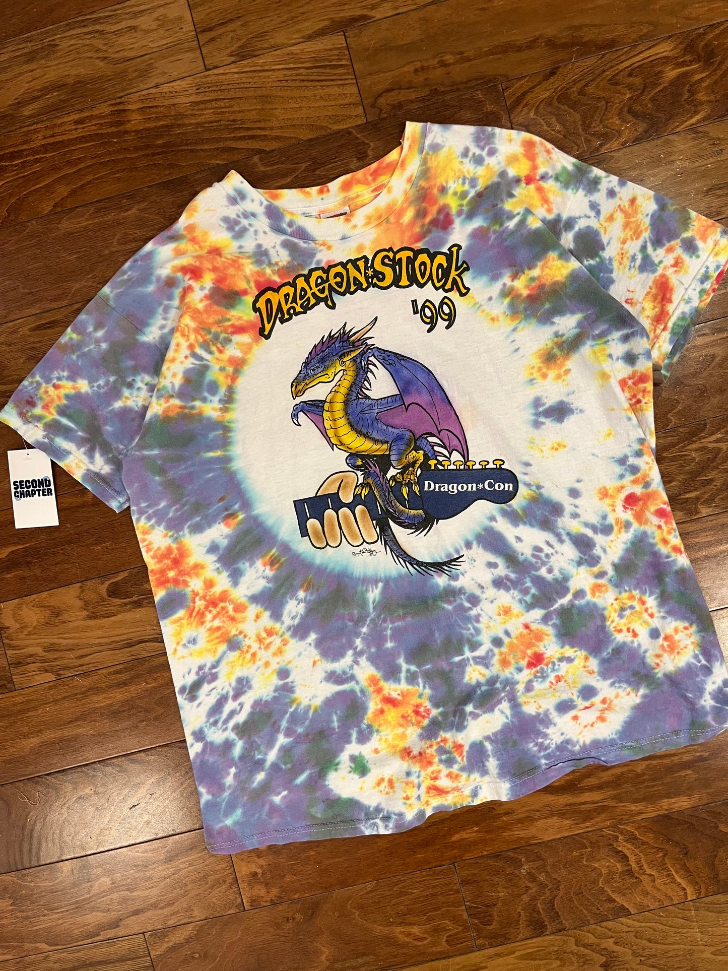 1999 Dragonstock Dragon Con Tie Dye Band Lineup Vintage Tee (XXL)