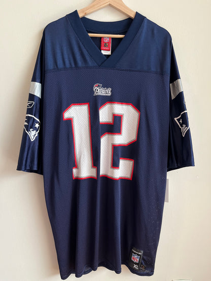 00s New England Patriots tom Brady NFL Players Jersey (XL)