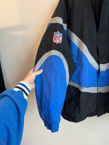 90s Carhartt Panthers Apex Black/Blue Puffer Jacket (XL)