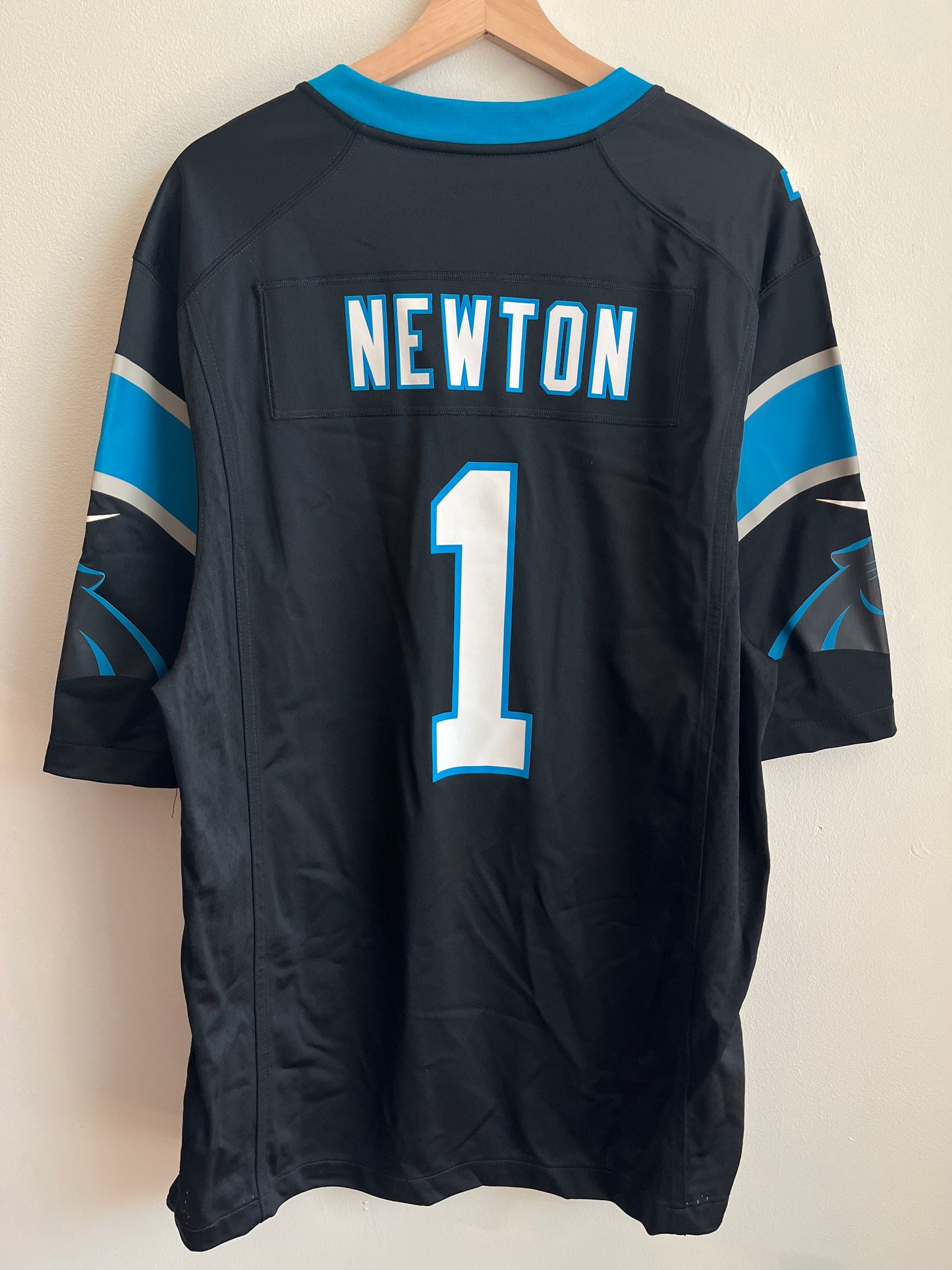 2010s Carolina Panthers Cam Newton Black Stained Jersey (XL)