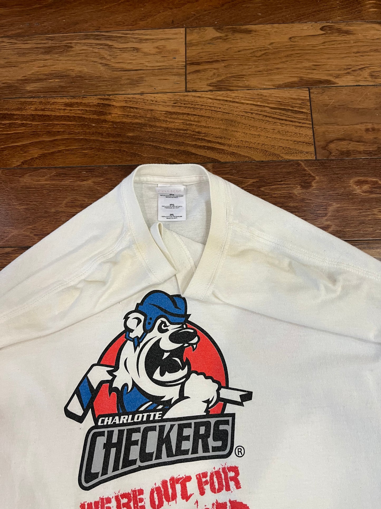 2000s Charlotte Checkers Promo Hockey Tee (XXL)