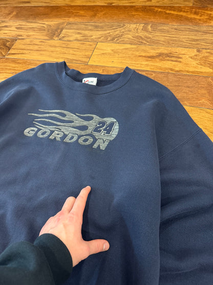 00s Jeff Gordon #24 Vintage Nascar Flames Crewneck (XL)