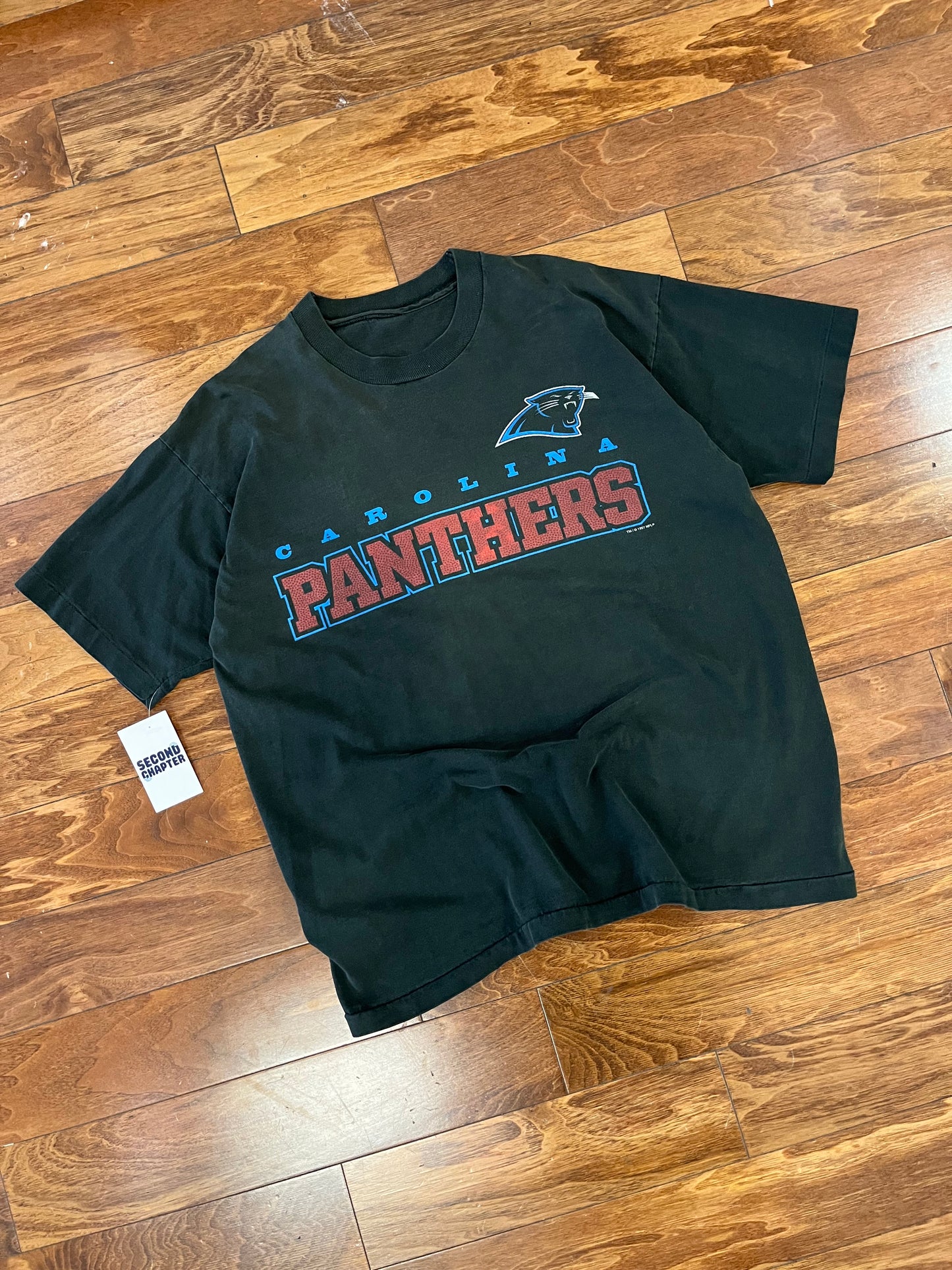 1997 Carolina Panthers Black Spell Out Tee (L)