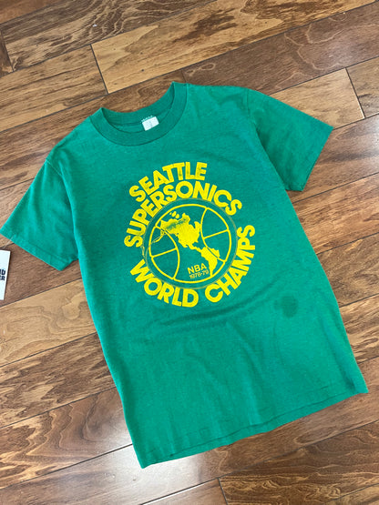 1979 Seattle Supersonics Spell Out True Vintage NBA Tee (S)