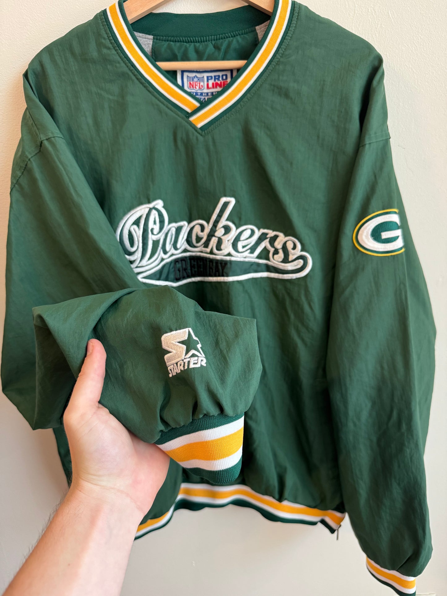 90s Green Bay Packers Vintage NFL Starter Windbreaker (XL)