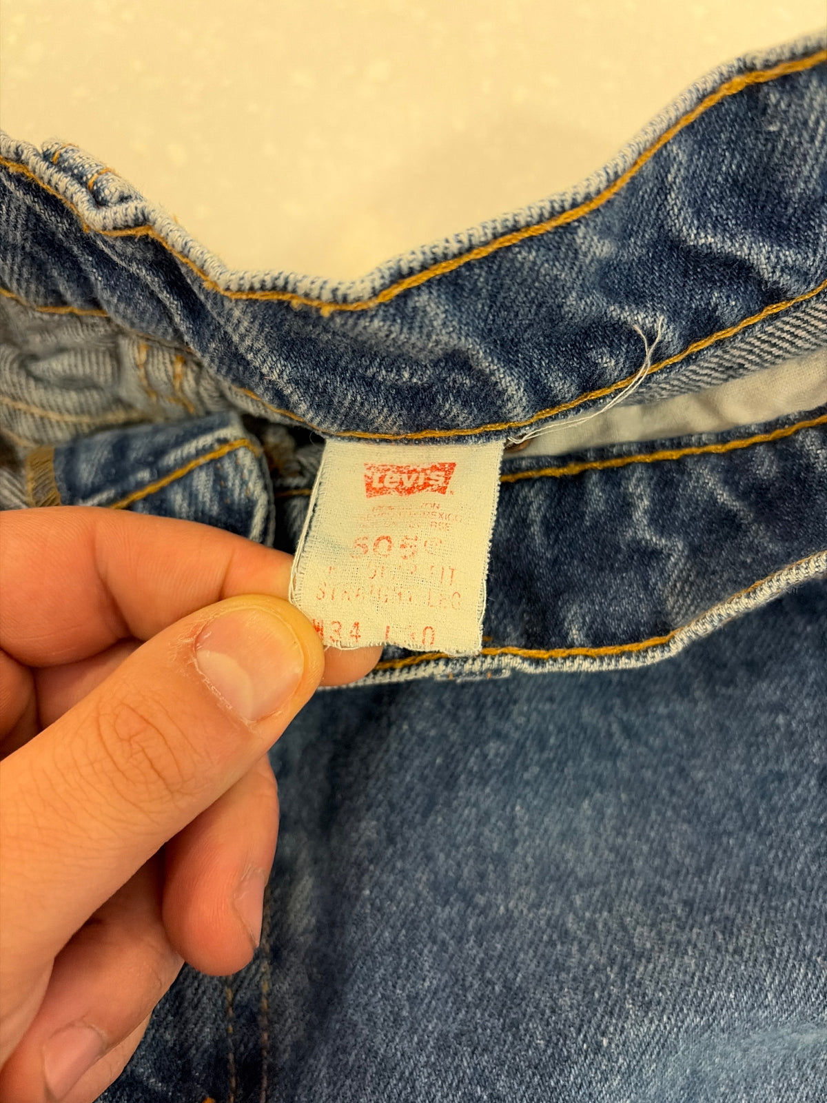 1995 Levi’s 505 Dark Wash Orange Tab Shorts (34)