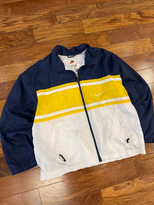 90s Nike Multi-Colored Big Swoosh Windbreaker (L)