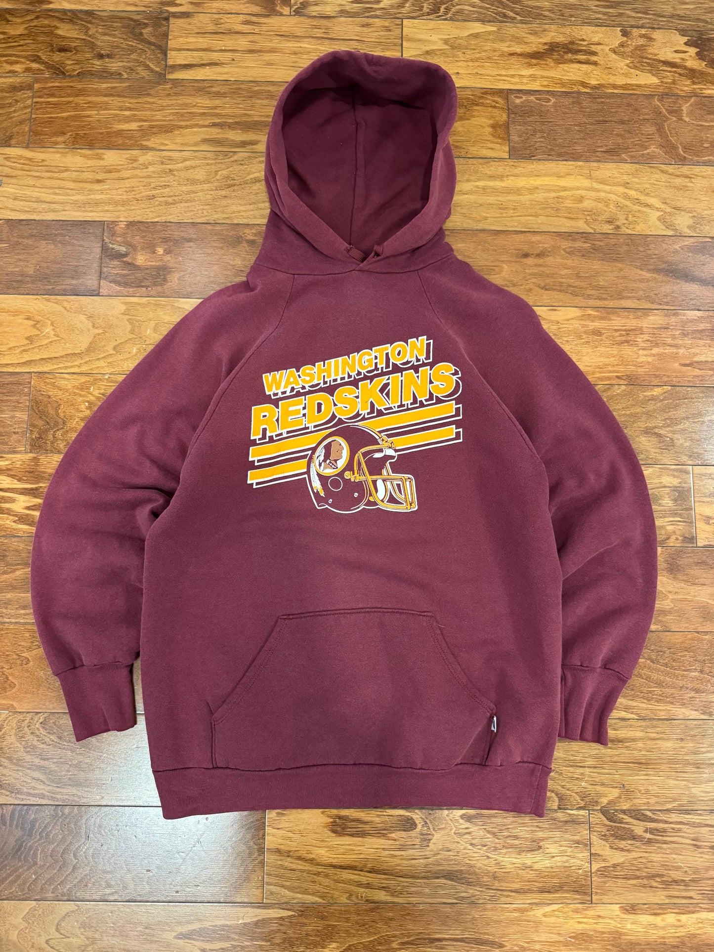 80s Washington Redskins Spell Out Helmet Logo 7 Hoodie (M)