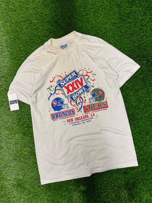 1990 Super Bowl Broncos v 49ers Tee (L)