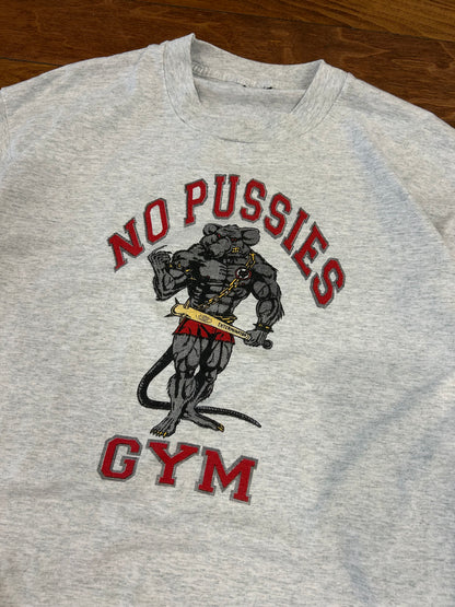 90s No Pussies Gym Grey Tee (XL)