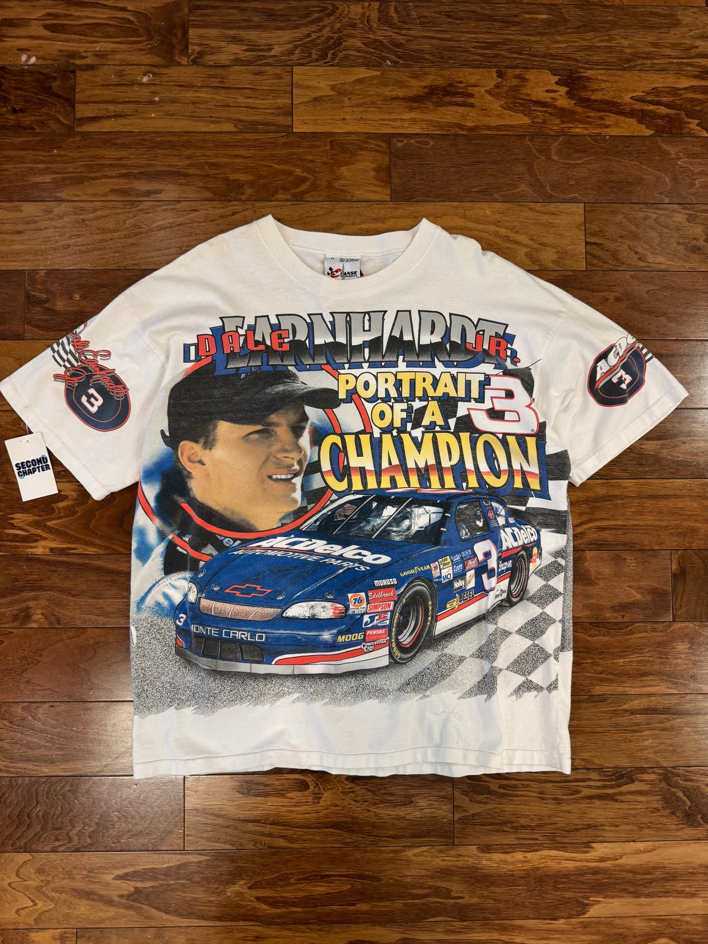 1998 Nascar Dale Earnhardt Jr Portrait of a Champion AOP Tee (XL)