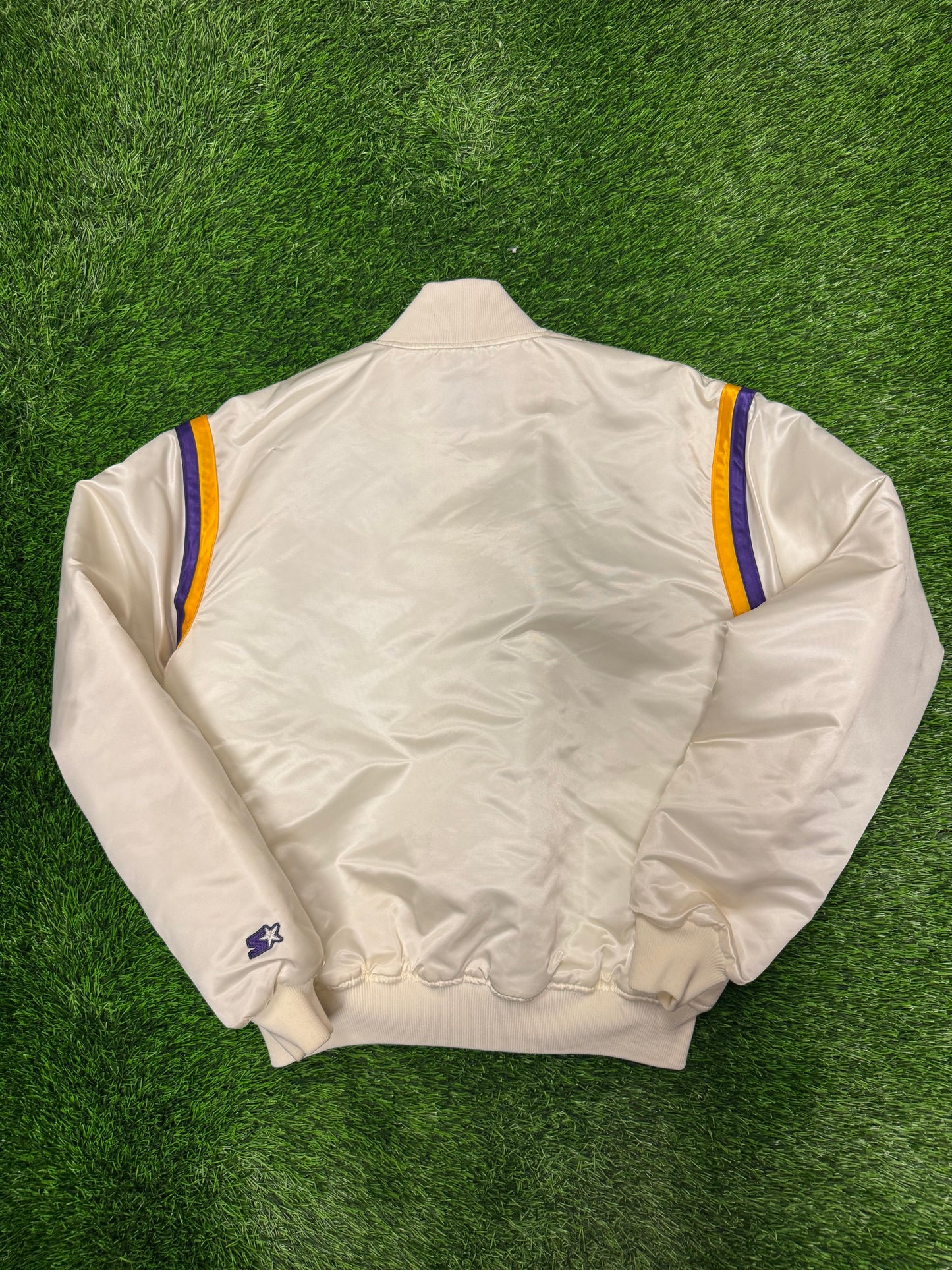 80s Los Angeles Lakers White Starter Satin Jacket (L)