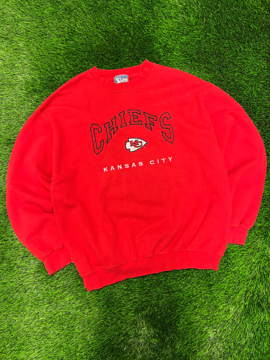90s Kansas City Chiefs Embroidered Lee Crewneck (L)