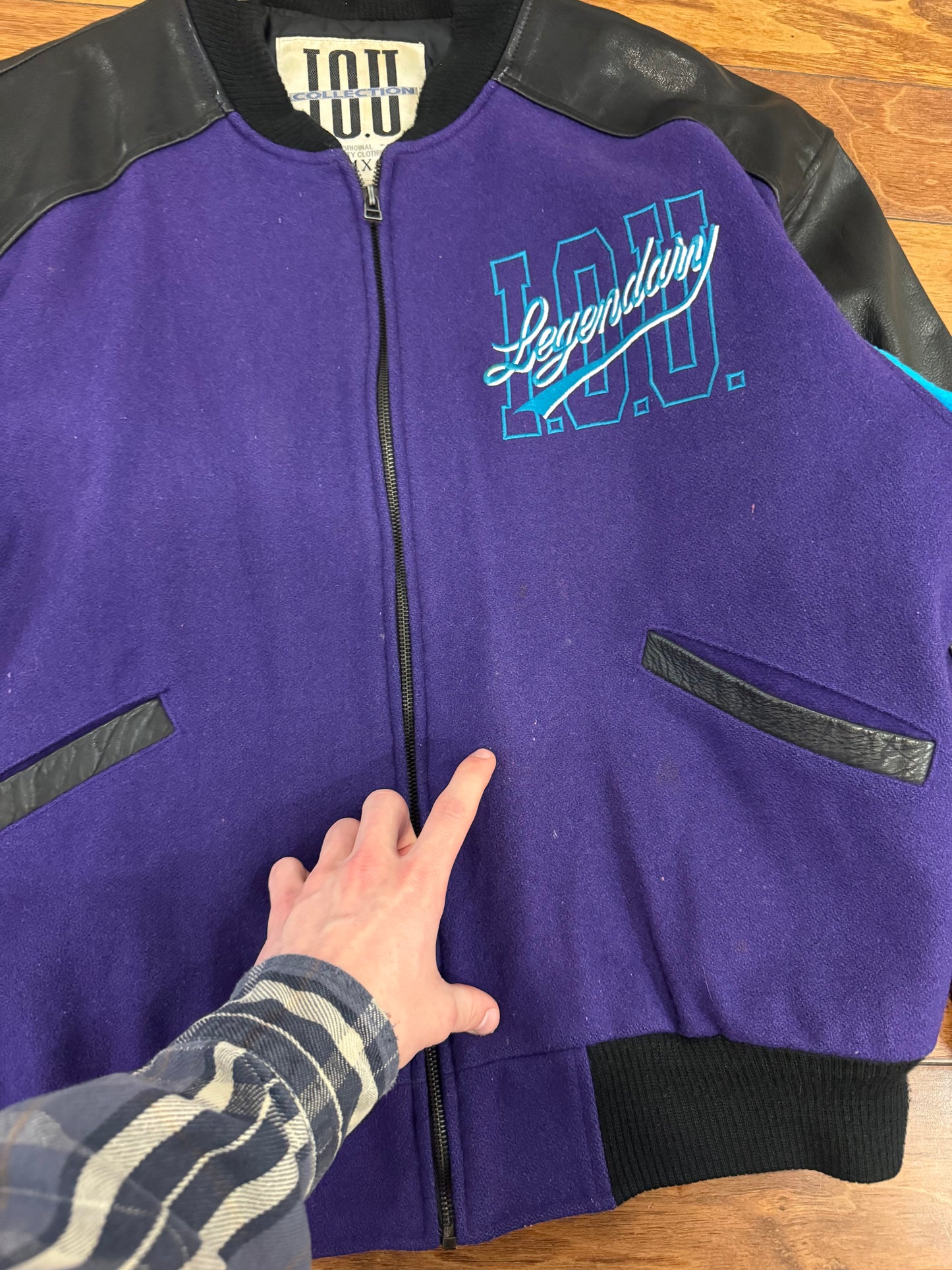 90s I.O.U Legendary Hornets Colored Vintage Jacket (L)