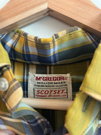 70s Mcgregor Plaid Dress Polo Shirt (M)