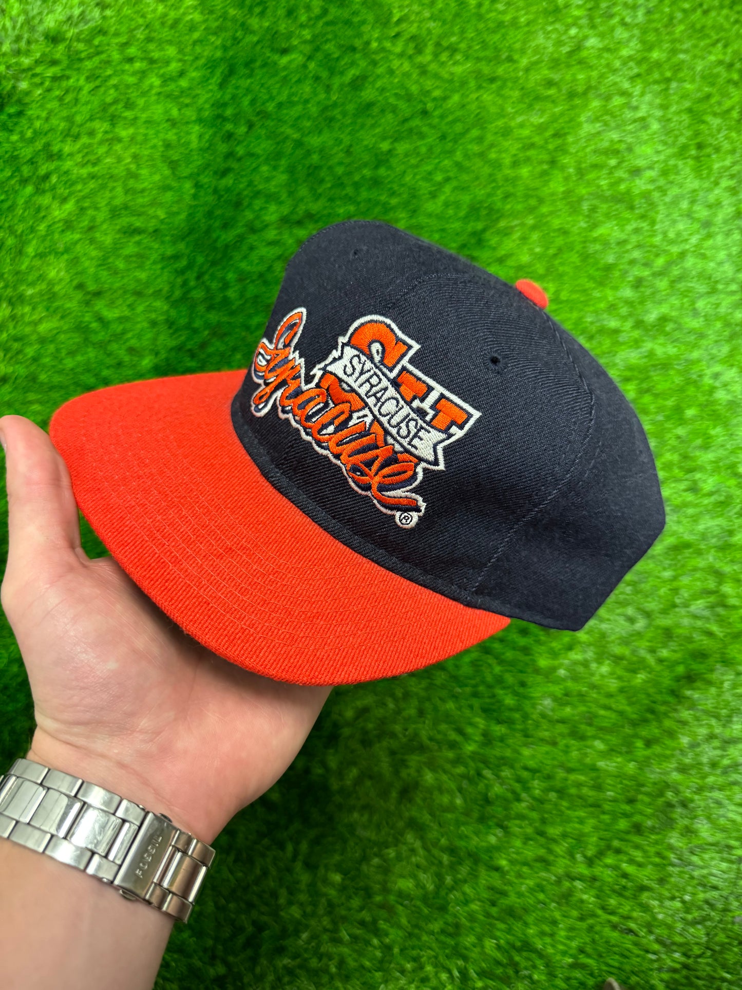 90s Syracuse University Spell Out The Game Vintage Snapback Hat (OS)