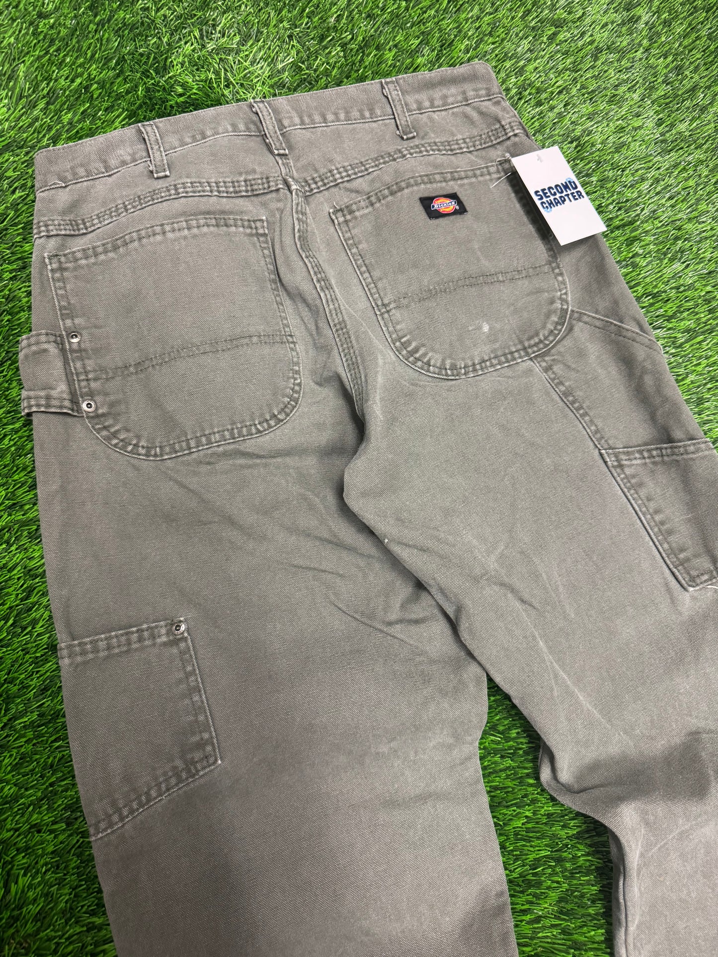 Dickies Olive Green Black Tab Carpenter Workwear Pants (32 x 34)