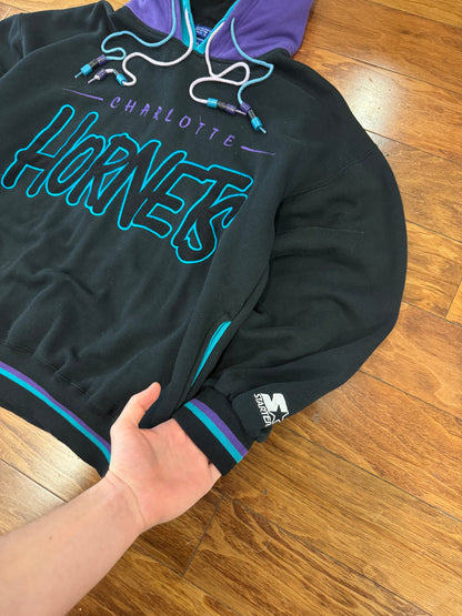 90s Charlotte Hornets Starter Double Hooded Hoodie (M)