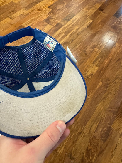 90s Buffalo Bills Logo Athletic Grid Spell Out Hat (OS)