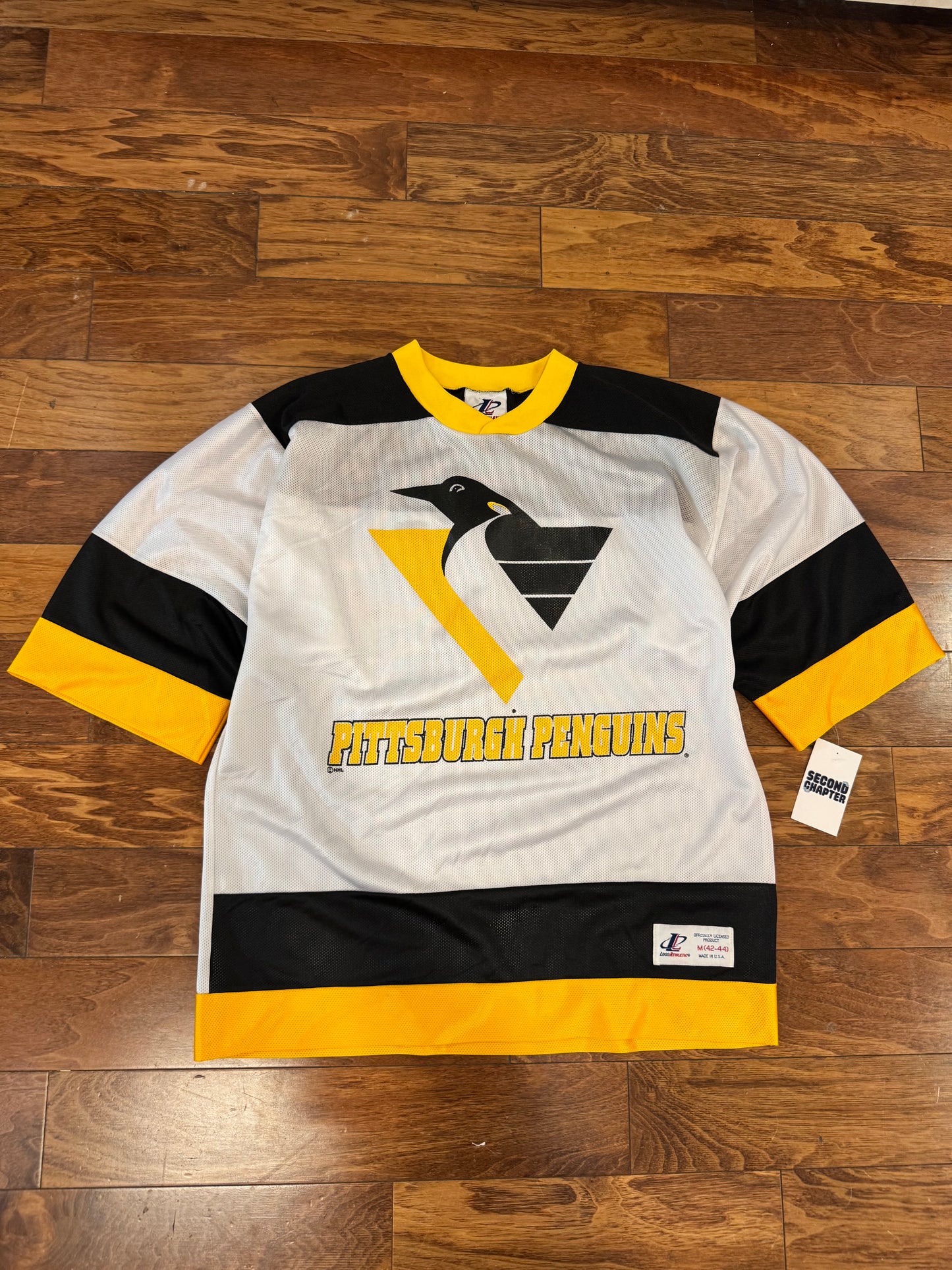 90s Pittsburgh Penguins Logo Athletic 1/4th Jersey (M)