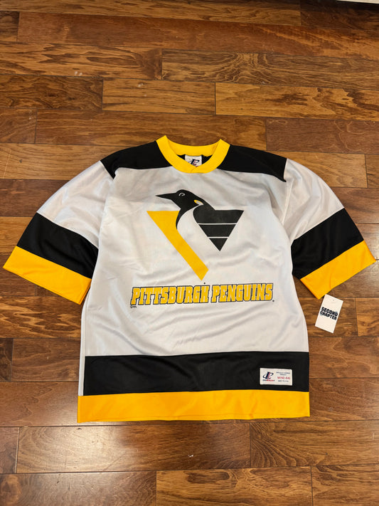 90s Pittsburgh Penguins Logo Athletic 1/4th Jersey (M)