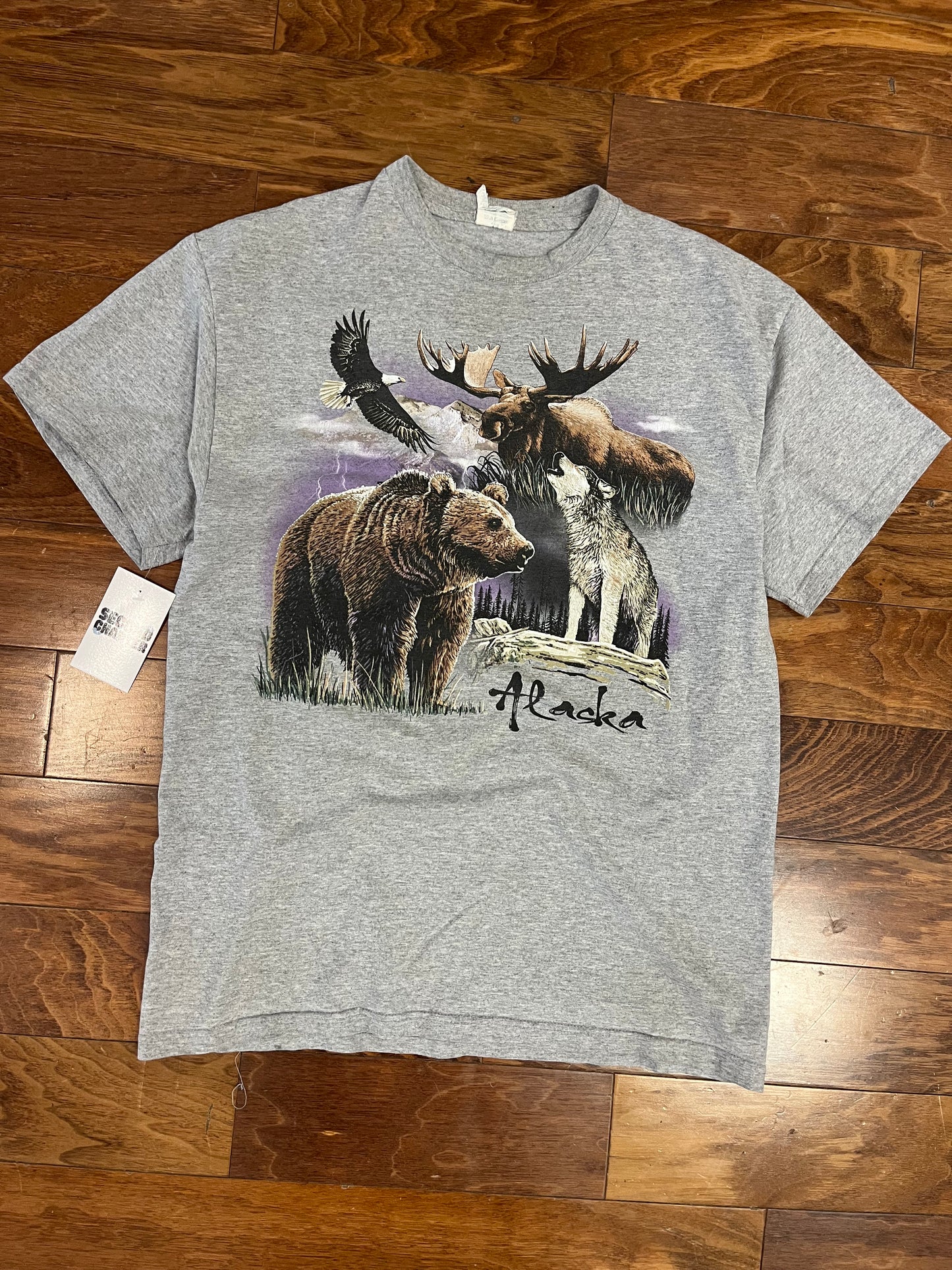 00s Alaska Nature Graphic Grey Tee (L)