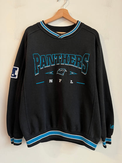 00s Carolina Panthers Lee Black Embroidered Crewneck (M)