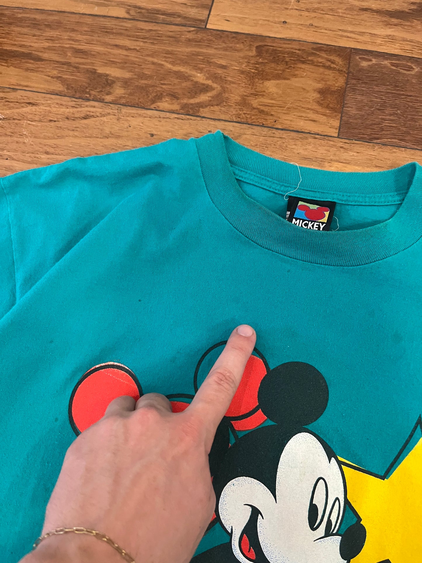 90s Mickey Mouse Disney Teal Tee (XL)