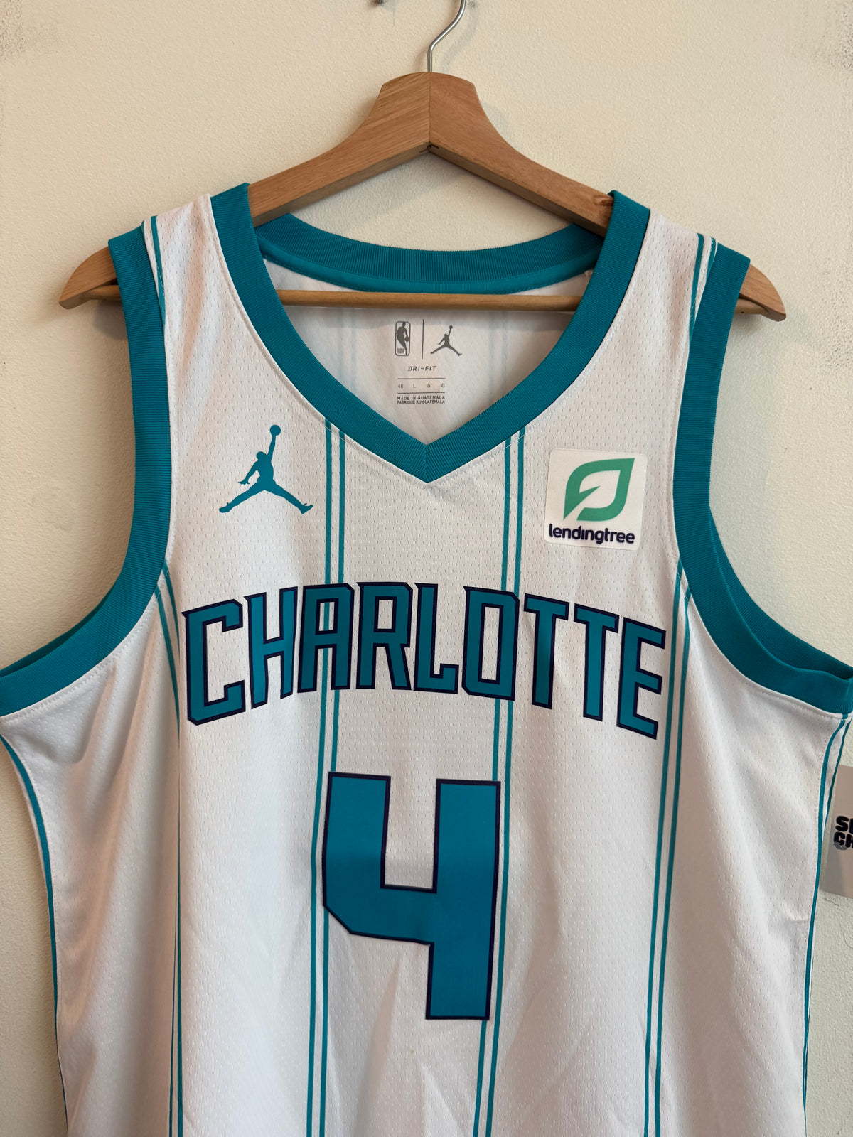 2020 Charlotte Hornets Devonte Graham Away Pinstripe Jordan Swingman Jersey (L)