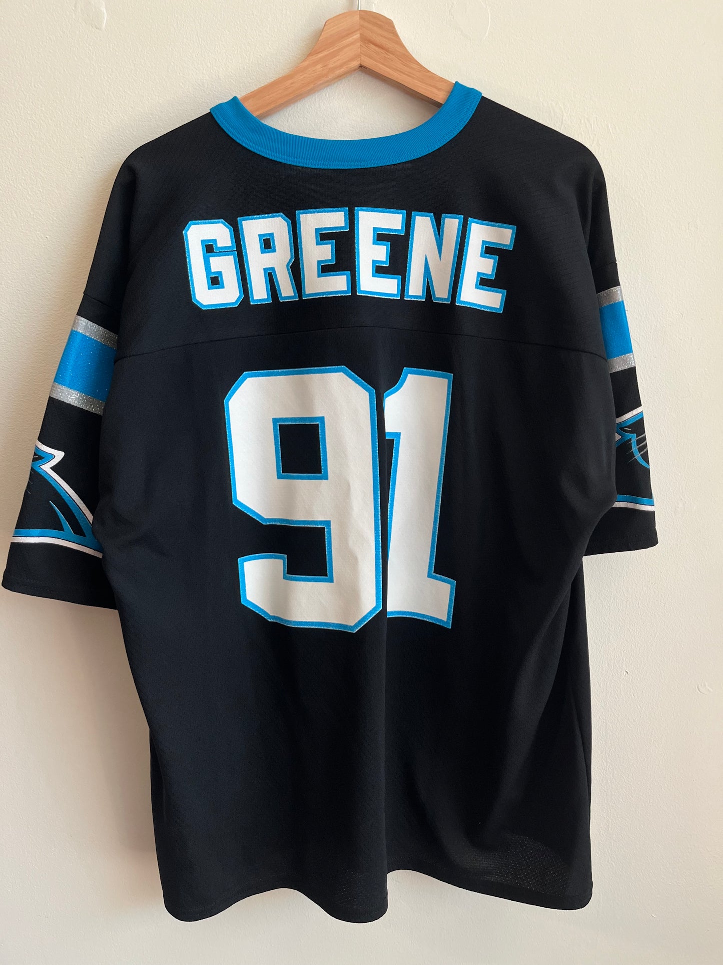 90s Carolina Panthers Kevin Greene Number 91 Logo 7 Jersey (L)