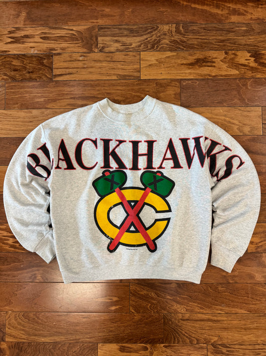 90s Chicago Blackhawks Big Spell Out Vintage Crewneck (XL)