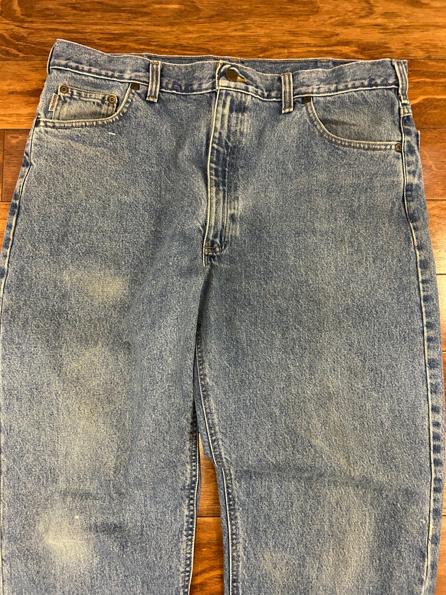 2009 Carhartt Relaxed Fit Faded Blue Jeans (40 x 30)