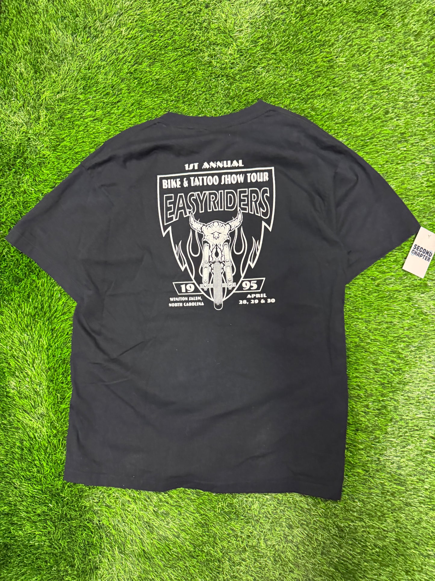 1995 Easy Riders Poker Run Vintage Shurte Graphics Tee (XL)