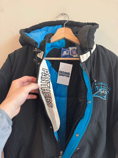 90s Carolina Panthers Black Starter Puffier Jacket (M)