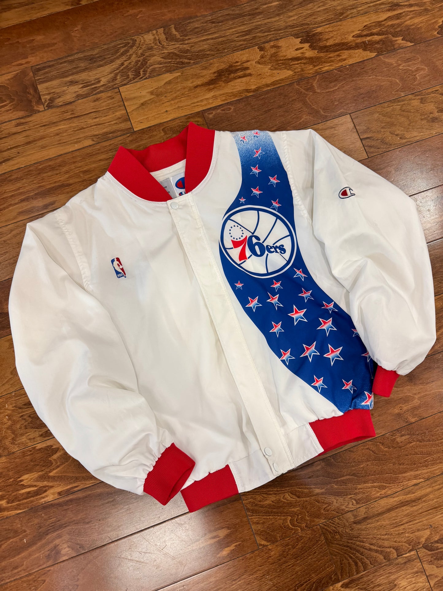 90s 76ers Vintage NBA Champion Warm Up Windbreaker Jacket (S)