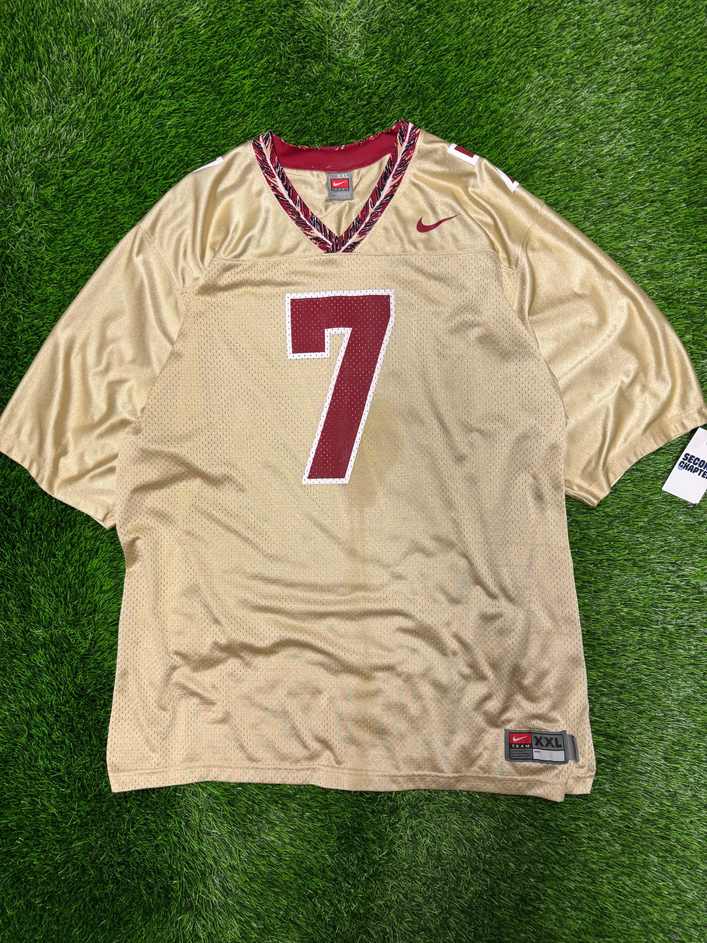 00s Florida State University (FSU) Seminoles Gold Nike Vintage Football Jersey (XXL)