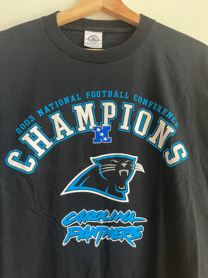 2003 Carolina Panthers Black NFC Champions Tee (L)