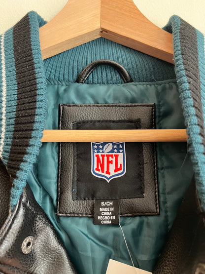 2010s Philadelphia Eagles Embroidered Patched Leather Jacket (S)