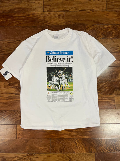 2005 Chicago White Sox World Series Vintage Newspaper Tee (XL)