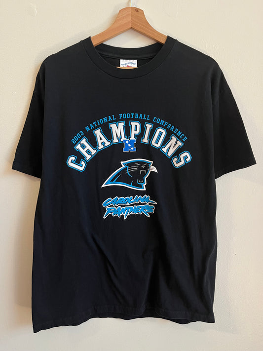 2003 Carolina Panthers NFL Conference Champions Tennessee River Black Tee (L)