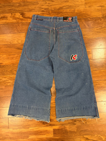 00s Kikwear Vintage Distressed Baggy Jeans (34 x 29)