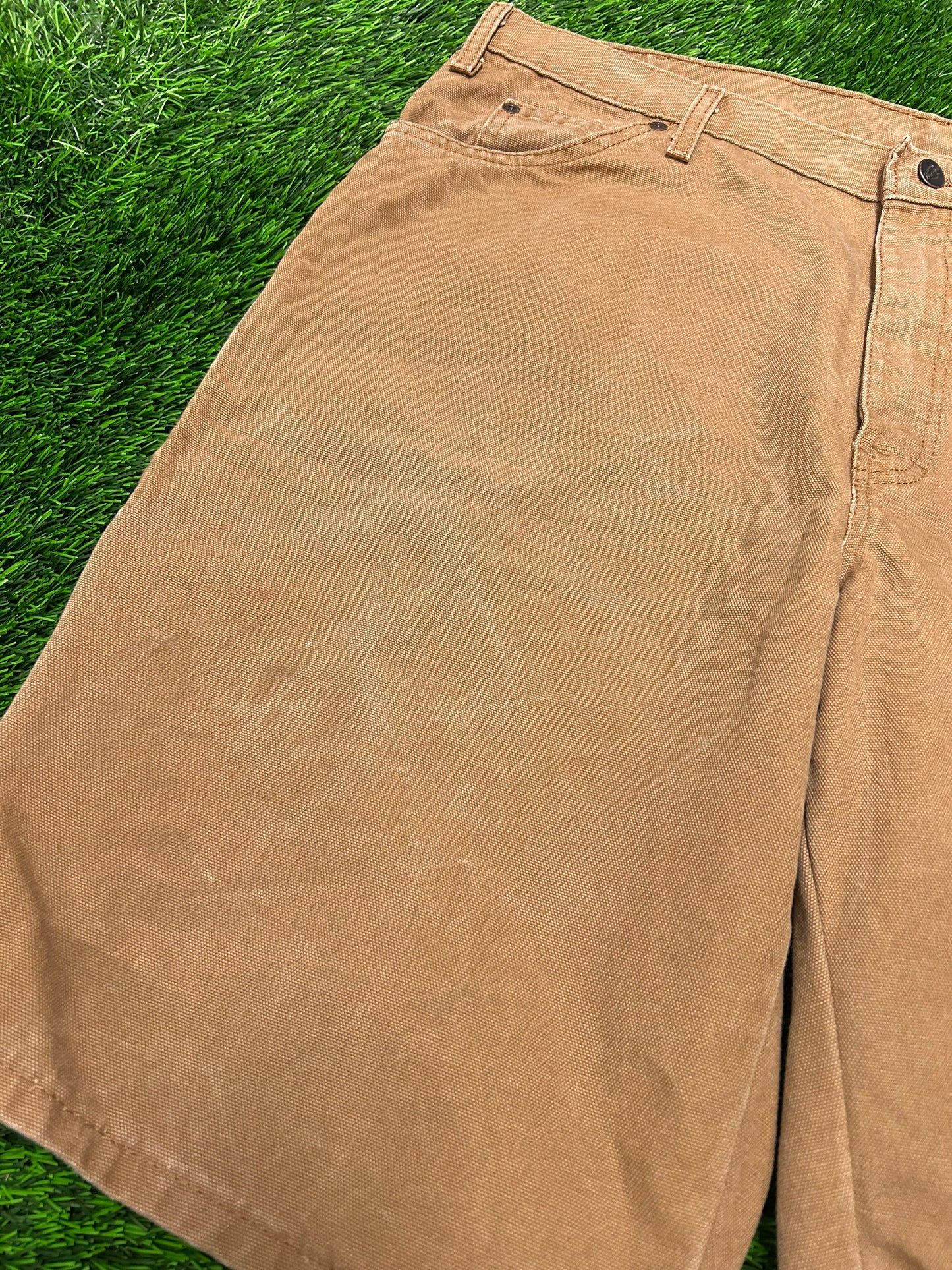 2010 Vintage Dickies Baggy Tan Carpenter Workwear Shorts (38)
