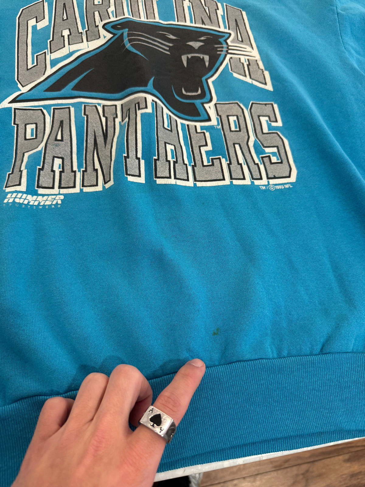 1993 Carolina Panthers Rare Hummer Blue Crewneck (XL)