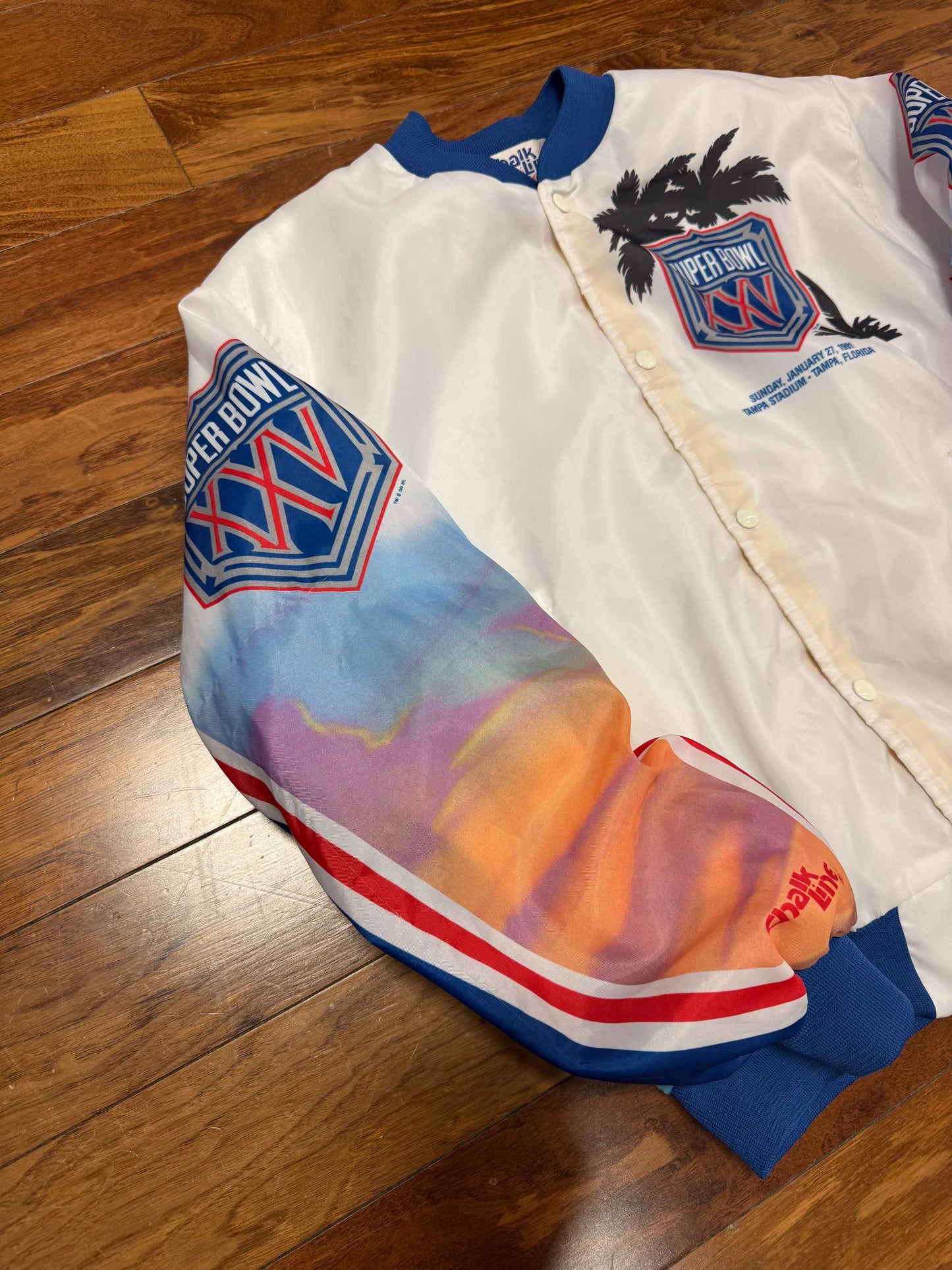 1991 Super Bowl Fanimation Satin Vintage Jacket (L)