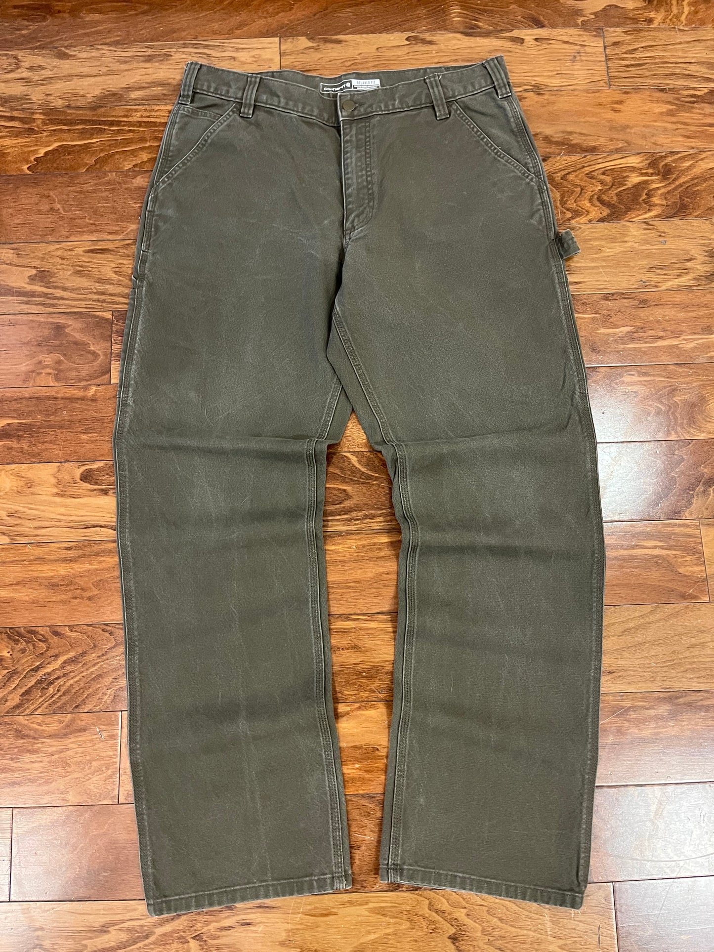 2010 Carhartt Olive Carpenter Pants (36)