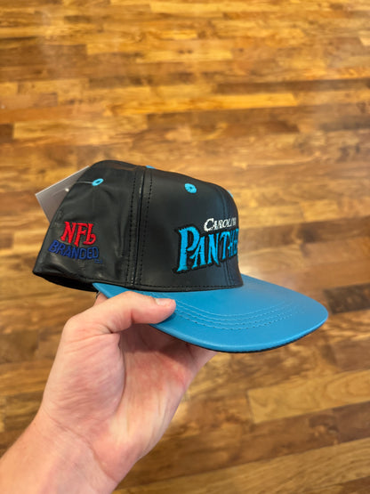 90s Carolina Panthers Spell Out Leather Hat (OS)