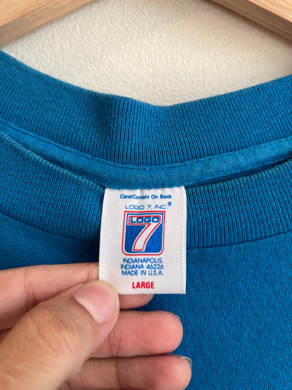 1995 Carolina Panthers Embroidered NFL Blue Tee (L)