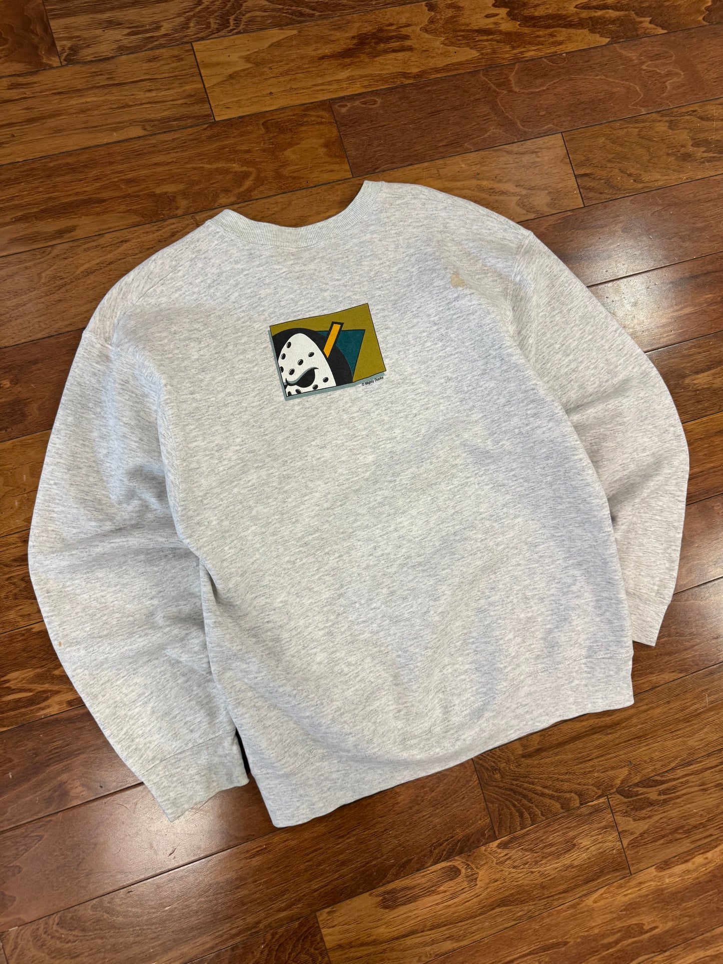90s Mighty Ducks Vintage Salem Hockey Stained Crewneck (L)