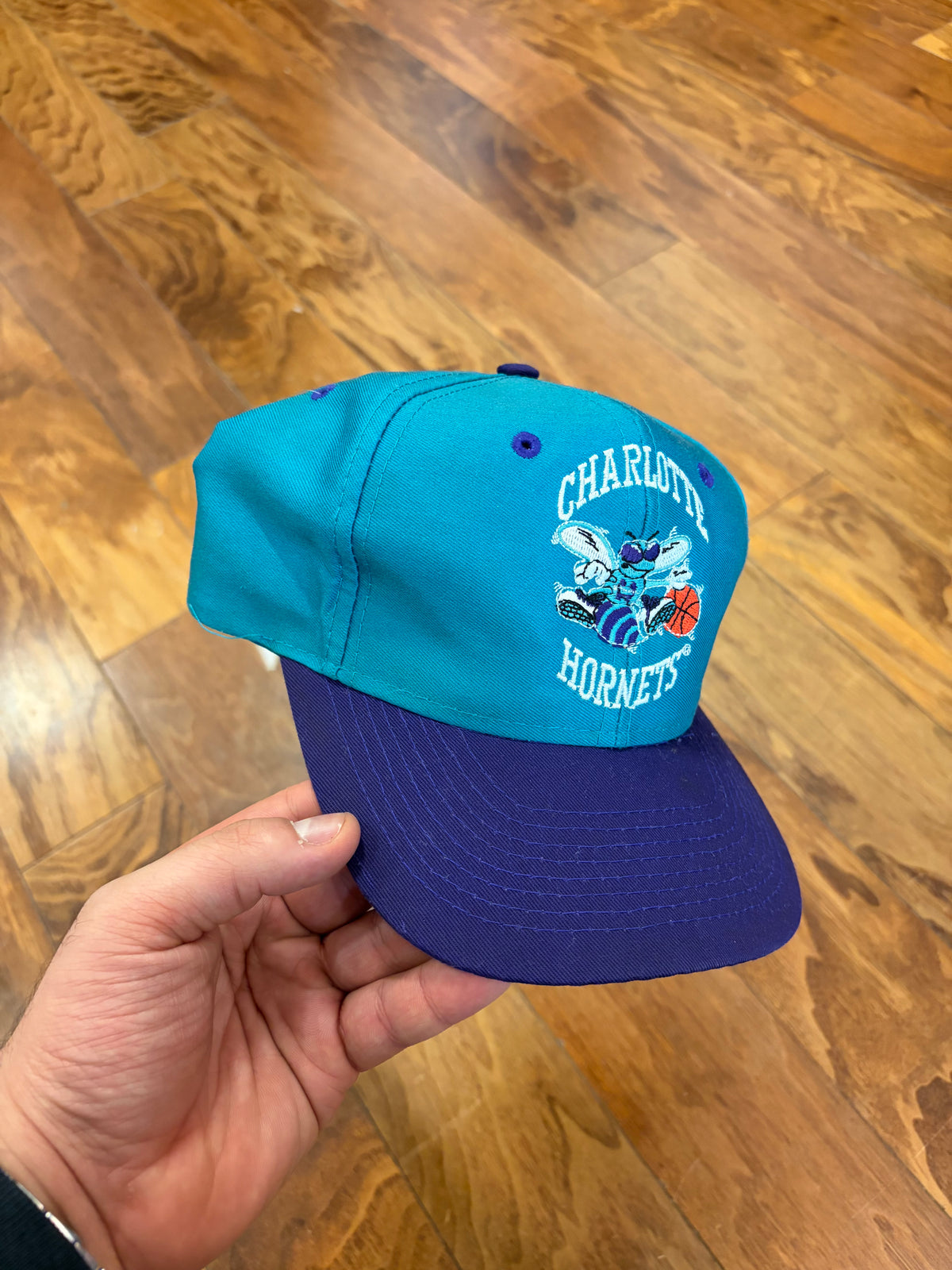 90s Charlotte Hornets Teal Two Tone Hat (OS)