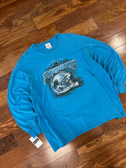 00s Carolina Panthers Long Sleeve Helmet Shirt (XXL)